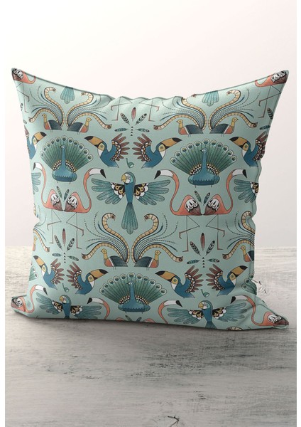 Micro Kumaş Dijital Baskı Fermuarlı 43*43 cm Kırlent Kılıfı