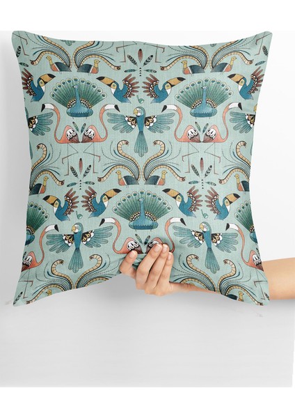 Micro Kumaş Dijital Baskı Fermuarlı 43*43 cm Kırlent Kılıfı modelleri