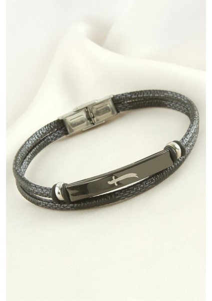 Zülfikar Deri Çelik Bileklik