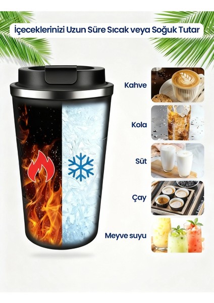 380 mL Şık Tasarım Çift Katmanlı Paslanmaz Çelik Termos Bardak Sızdırmaz Sıcak-Soğuk Araç Uyumu modelleri
