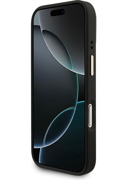 iPhone 17 Pro Uyumlu Kılıf Guess Lisanslı M-Safeli 4g Metal Büyük Logolu Kartlıklı Kapak Siyah