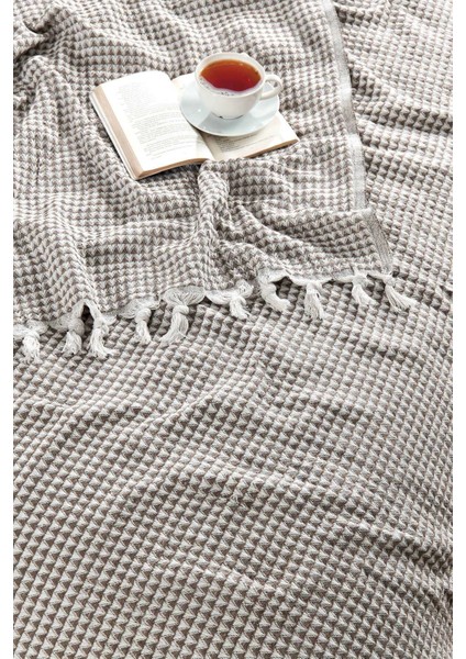 Çift Kişilik Yatak Pikesi Piramit Kahve 200 x 230 cm fiyatları