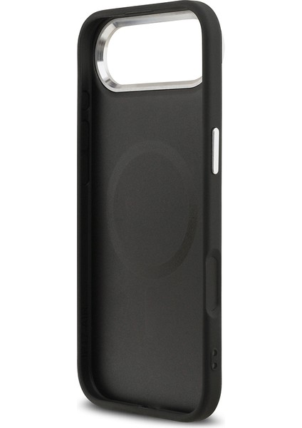 iPhone 17 Air Uyumlu Kılıf Guess Lisanslı M-Safe Özellikli Klasik Yazı Logolu Pu Deri Kapak Siyah