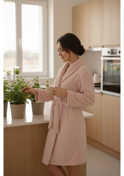 Lumor Şal Yaka Wellsoft Peluş Yumuşak Sabahlık | Pudra L/xl indirimleri