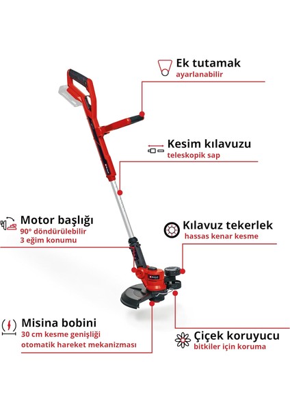 Akülü Kenar Kesme Ge-Ct 18/30 Li-Solo Power X-Change (Li-Ion, 18V, 30 cm Kesme Genişliği, 90 modelleri