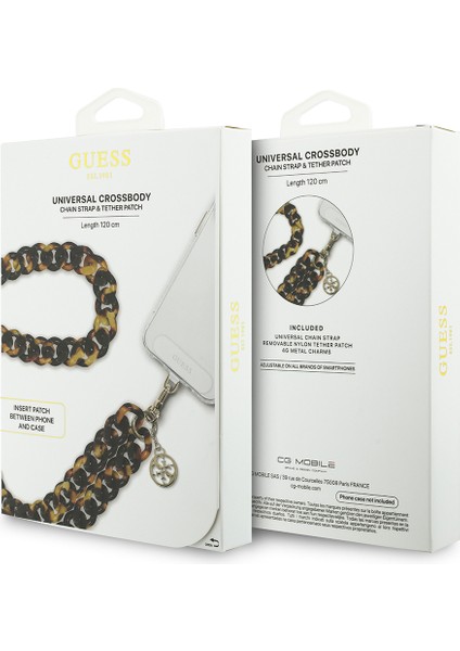 Orj Lisanslı 4g Metal Logolu Büyük Zincirli Çapraz Vücut Telefon Askı Kayışı 120CM Kahverengi modelleri