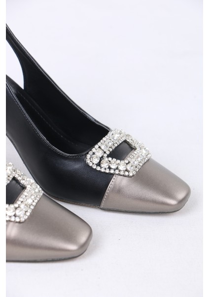 Taş Tokalı Slingback Ince Topuklu Abiye Kadın Ayakkabı fırsatları