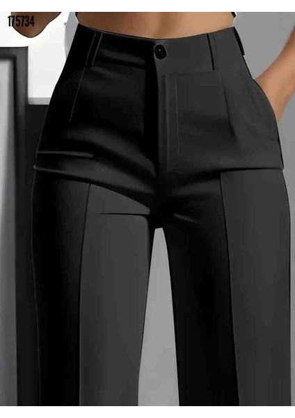 Kadın Yüksek Bel Cepli Ithal Krep Pantolon fiyatları