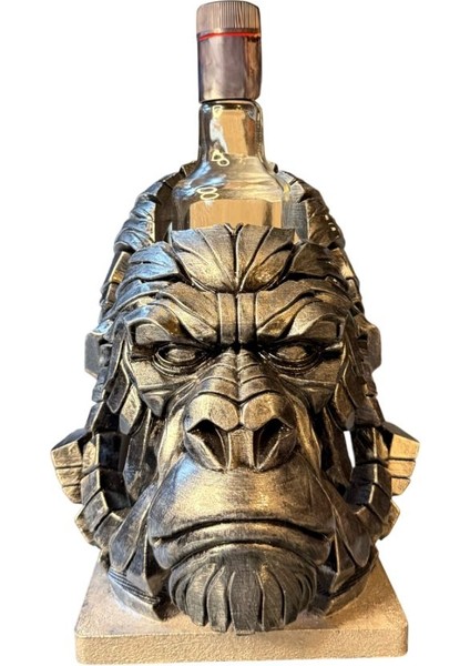 Goril Figürlü Şaraplık - El Işçiliği ile Boyanmış
