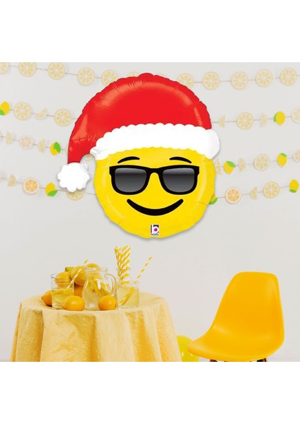 25" Grabo Folyo Balon -Emoji Santa- 63 cm fiyatları