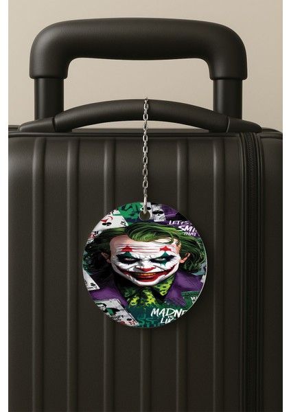Joker Smile Desenli Uv Baskılı Pleksi Bavul Etiketi Seyahat Tatil Valiz Etiketi