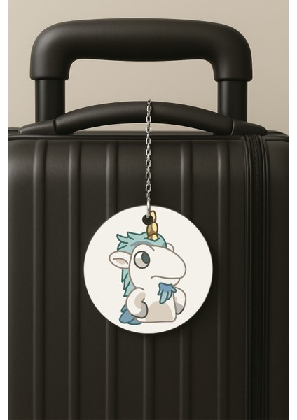 Unicorn Pattern Desenli Uv Baskılı Pleksi Bavul Etiketi Seyahat Tatil Valiz Etiketi