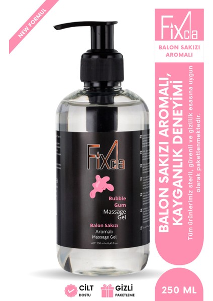 Kayganlaştırıcı Jel Su Bazlı 250 ml – Balon Sakızı Aromalı, Masaj Jeli, Prezervatif Uyumlu