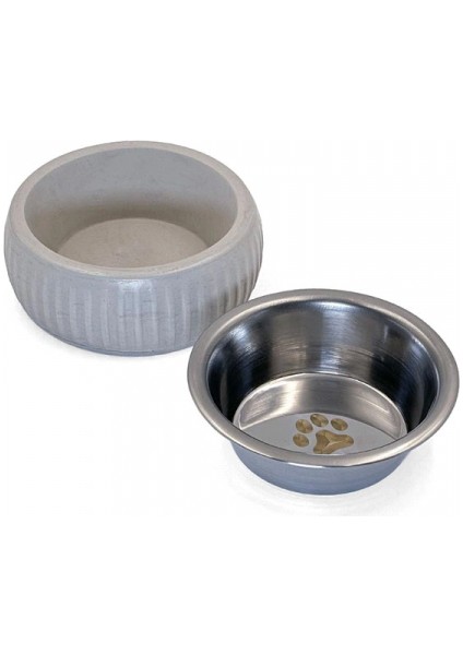 Mikopet Organik Seramik Mama Kabı Gri