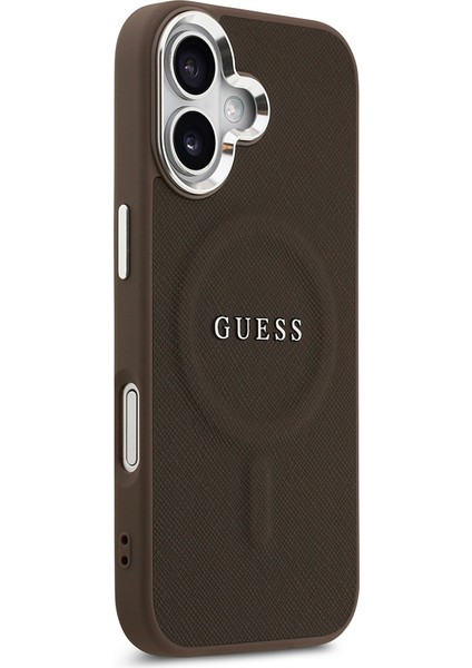 iPhone 17 Uyumlu Kılıf Guess Lisanslı M-Safe Özellikli Klasik Yazı Logolu Pu Deri Kapak Kahverengi fırsatları