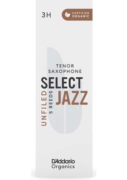 D'addario Woodwinds Organic Select Jazz Unfiled Tenor Saksafon Kamışı No:3 Hard