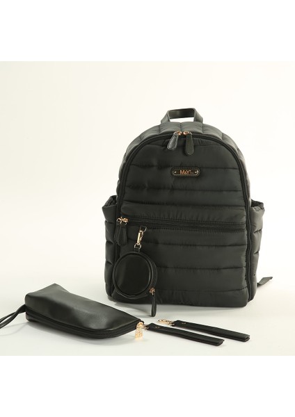 M&y Puff Anne Bebek Bakım Sırt Çantası 7335 Siyah