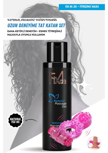 Aromasız Kayganlaştırıcı Jel 150 ml + Titreşimli Dildo Halkası – Su Bazlı, Prezervatif Uyumlu