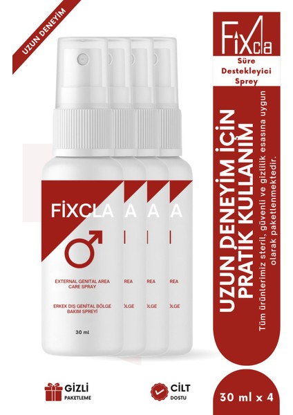 Erkek Süre Destekleyici 4’lü Set – 30 ml Sprey, Uzun Deneyim ve Pratik Kullanım