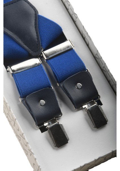 Unisex Mavi Derili Esneyebilen Lastik Ayarlanabilir Metal Klipsli Pantolon Askısı 2602025 modelleri