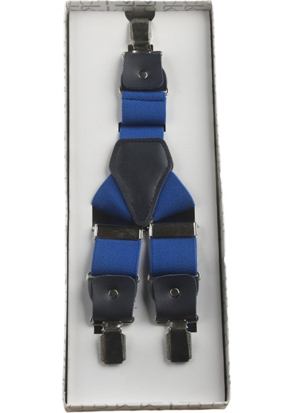 Unisex Mavi Derili Esneyebilen Lastik Ayarlanabilir Metal Klipsli Pantolon Askısı 2602025 fırsatları