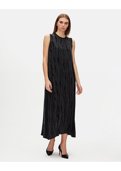 T25Y-4078 Mıssdalıda Jakarlı Cupro Kolsuz Elbise fiyatları