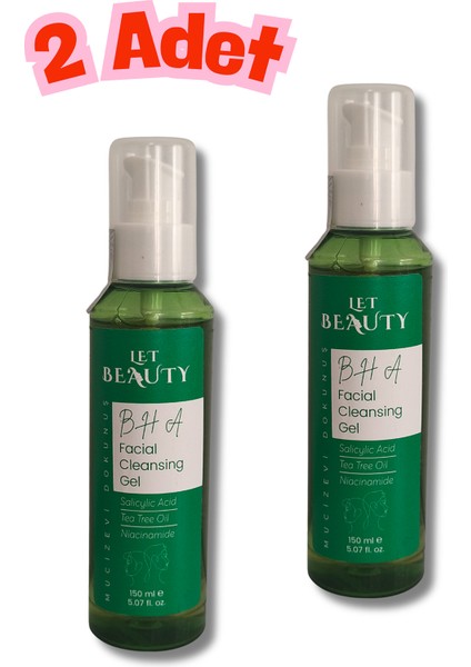 Facial Cleansing Jel Bha Tea Tree Oil 150 ml 2 Adet