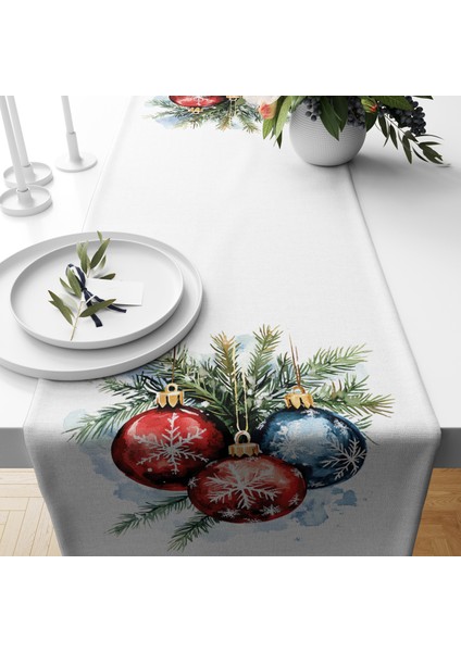 Dijital Baskılı Runner - Yılbaşı / Christmas Desenli - 140X40 cm