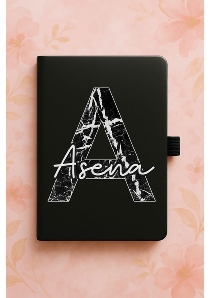 Kişiye Özel Isim Ad Yazılı Tarihsiz Termo Defter - A Harfi Mermer