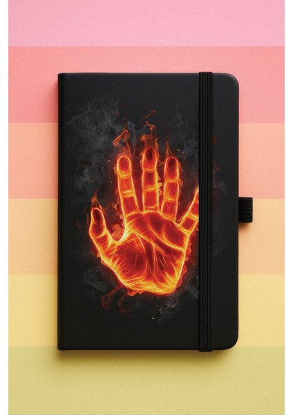 Alev Baskılı Tarihsiz Yuvarlak Köşeli Desenli Uv Termo Defter