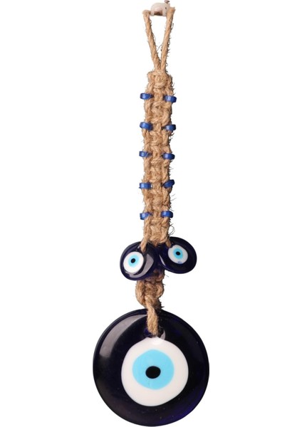 Lüks Makrome Hasır Işlemeli Büyük Nazar Boncuğu Duvar ve Kapı Süsü Dekoratif Ev Ofis Hediyesi Mdl: 3 fırsatları