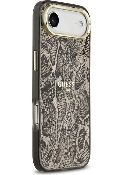 iPhone 17 Air Uyumlu Kılıf Guess Lisanslı M-Safeli Yazı Logolu Python Desenli Kapak Kahverengi fırsatları