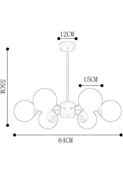 Subox Altın 6'li Sarkıt Avize modelleri