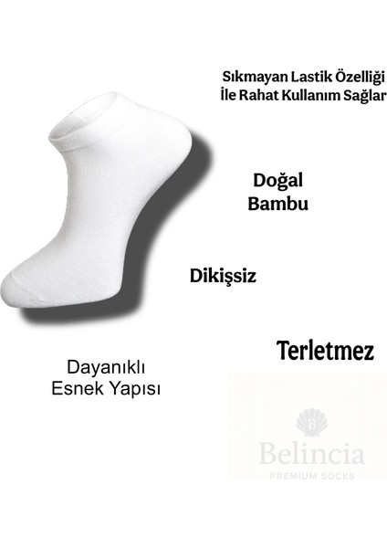 Bambu Erkek Patik Çorap Dikişsiz Antrasit 6'lı Paket