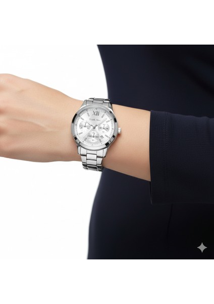 Kadın Kol Saati Gümüş Renk, Gümüş Kadran - Şık Metal Kordon, 2 Yıl Garantili fiyatları