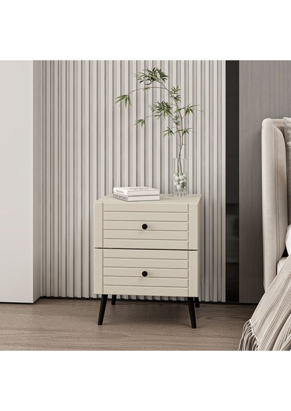 Bona Country 2 Çekmeceli Mebran Komodin - Kumtaşı