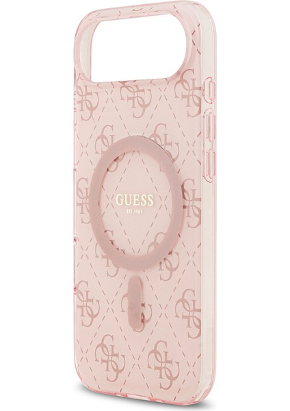 iPhone 17 Air Uyumlu Kılıf Guess Lisanslı M-Safeli Iml Baskılı Klasik Logolu 4g Desenli Kapak Pembe