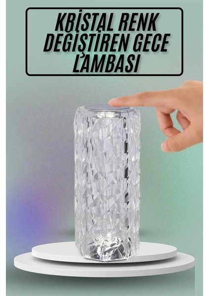 Masa ve Gece Lambası Şık ve Dayanıklı Sensörlü Şarjlı Kristal Lamba fiyatları