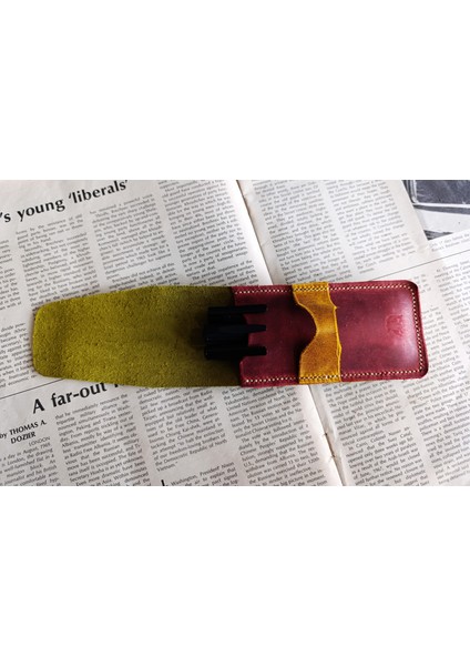 Crazy Gerçek Deri Özel Kalemleriniz Için Kalemlik ( 3*4 Kalem Için ) 28 cm \ 8 cm Büyük Boy NLU20 fırsatları