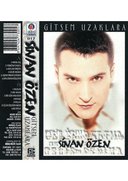 Sinan Özen – Gitsem Uzaklara Dikkat Kaset fiyatları