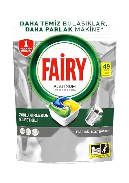 Faıry Platinum Bulaşık Makinesi Deterjanı Kapsülü/tableti 49 Yıkama fiyatları