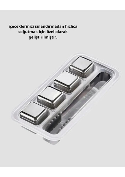 Paslanmaz Metal Buz Küpleri Seti Klipsli Sulandırmadan Soğutma Özellikli indirimleri