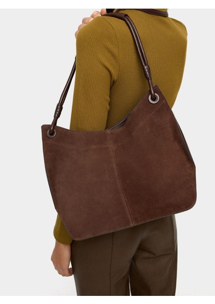 Deri Detaylı Omuz Çantası