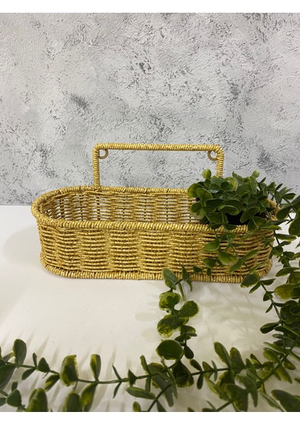 2li Rattan Sepetli Akrilik (Plastik) Çay/şeker Kavanozu Sarkan Çiçek Hediyeli 4lü Set Asılabilir Sepet fiyatları