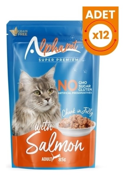 Jöle Içinde Parça Somonlu Pouch Yetişkin Konserve Kedi Maması indirimleri