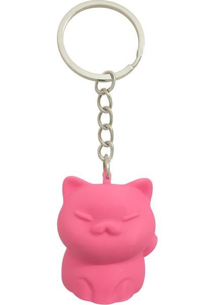 Sevimli Pembe Kedi Anahtarlık – Şirin ve Dayanıklı Tasarım