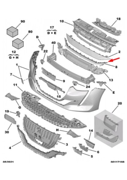 Opel Combo- 2024-2025 Ön Cam Kenar Plastiği Sol (Sılgı Panelı) Oem No (98194142XT)