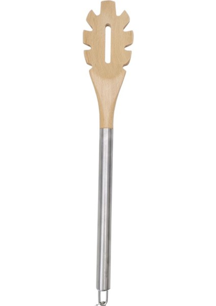 Ahşap Uçlu Metal Servis Gereçleri Salata Kaşığı 3 Adet