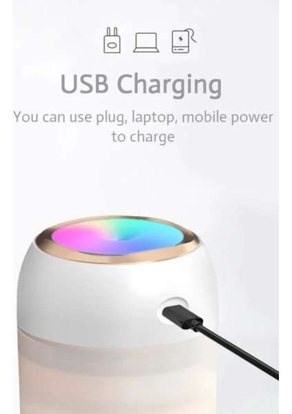 Aromaterapi Buhar Makinesi 300 ml Ultrasonik Hava Nemlendirici ve Aroma Difüzörü Type C Girişli modelleri