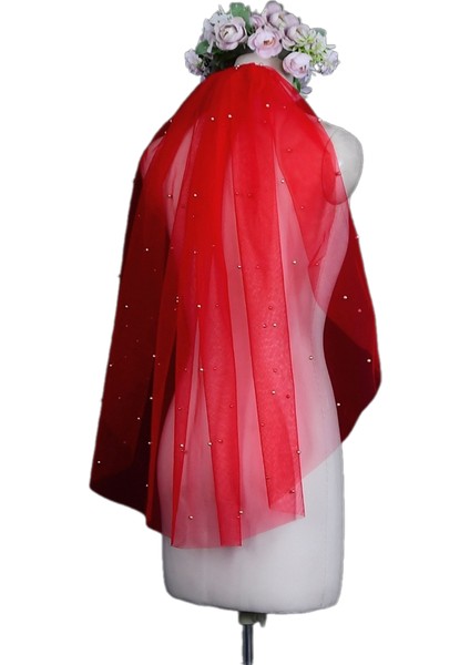 Boy 80CM Duvak Gelin Duvağı Gelin Duvağı,gelinlik Aksesuarı Nikah ,incili Gelin Duvak En 1,5 Mttokalı